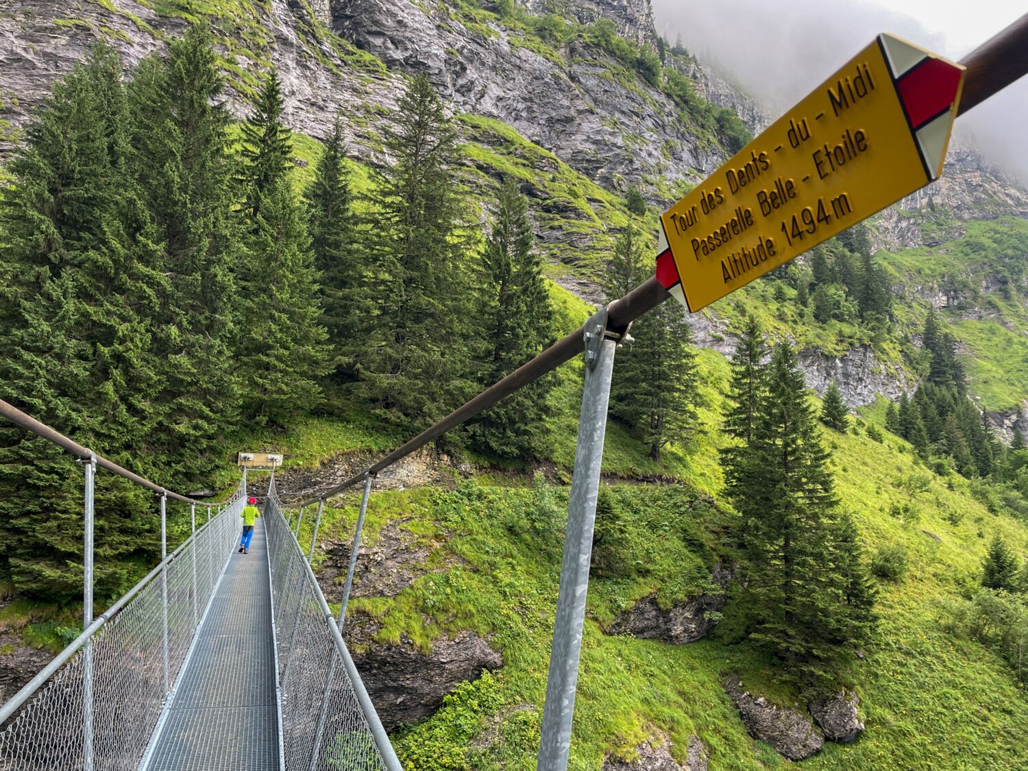Die Hängebrücke mit dem Namen Passerelle Belle Étoile.