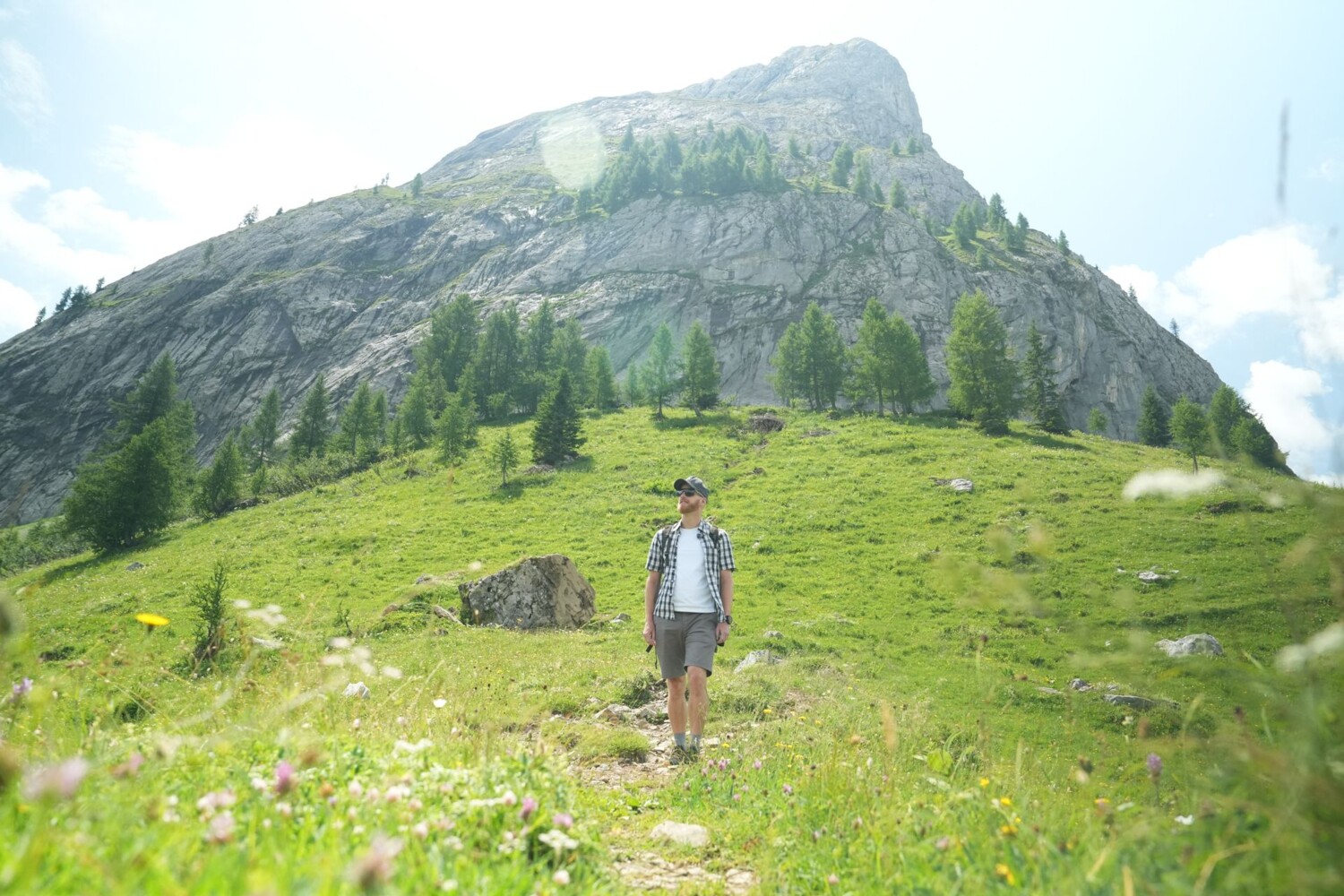 Im Alpgebiet Chüetungel gegen Ende der Wanderung.