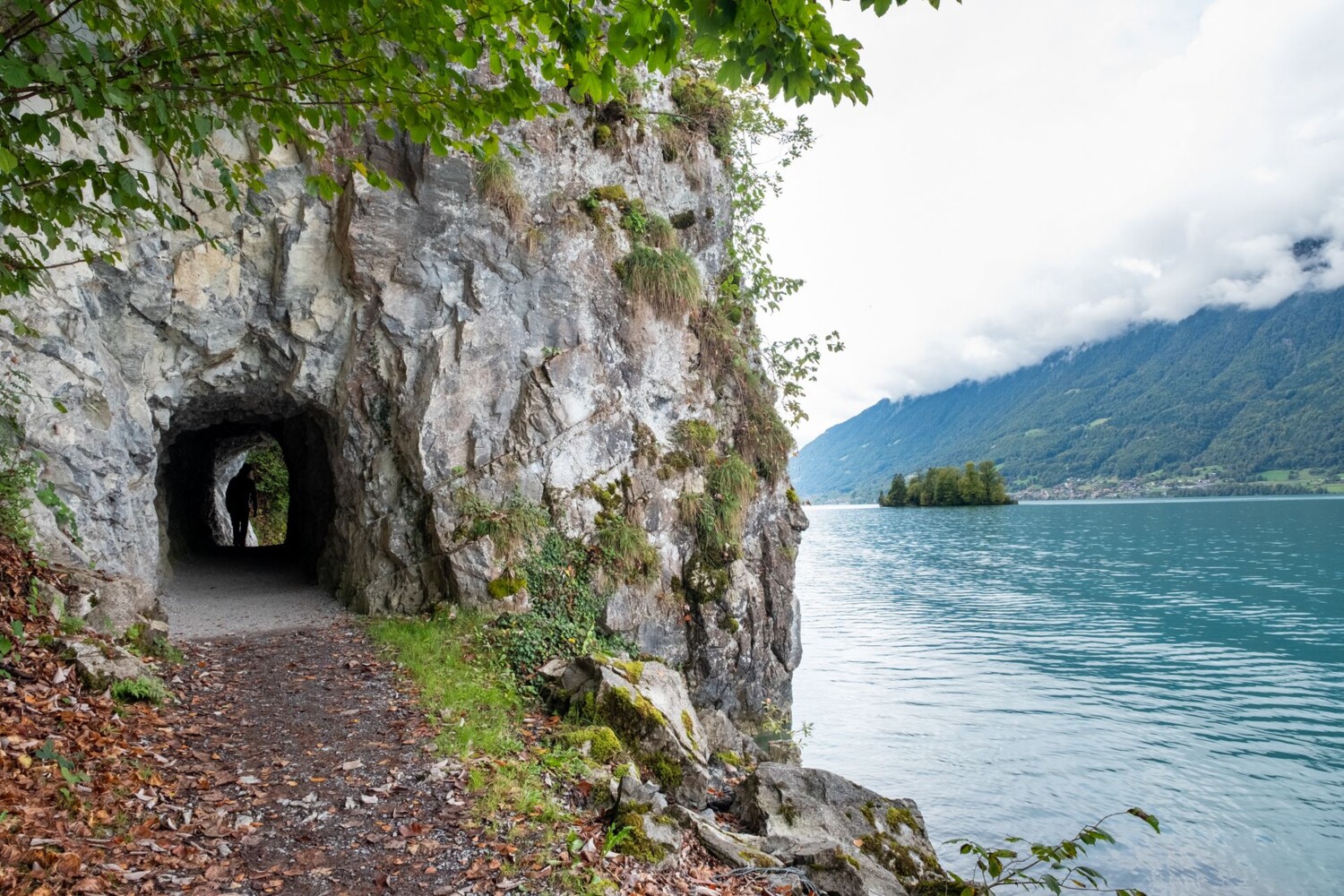 Kurz vor Iseltwald geht es durch einen Fussgängertunnel.