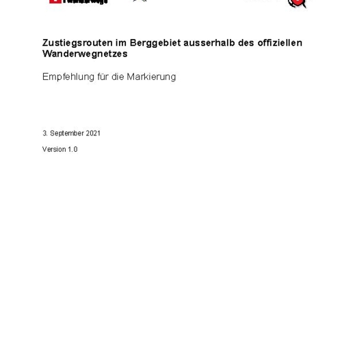Zustiegsrouten im Berggebiet