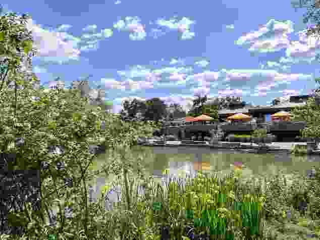 Veduta sul ristorante Seegarten nel Park im Grünen.