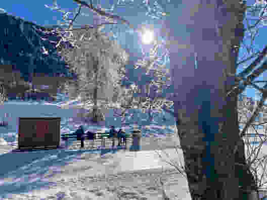Pause am Ende des Eisweges nahe Zuoz. Bilder: Rémy Kappeler