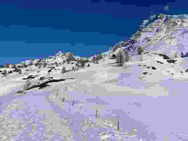Angenehm abwärts geht es zu Beginn der Wanderung.