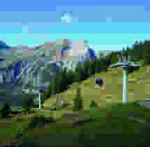 Der Blick von der Bergstation zum Allmegrat.